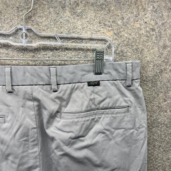 Greg Norman Shorts Mens 34 Gray Golf Chino Stretch Performance Flat Front - Picture 9 of 10